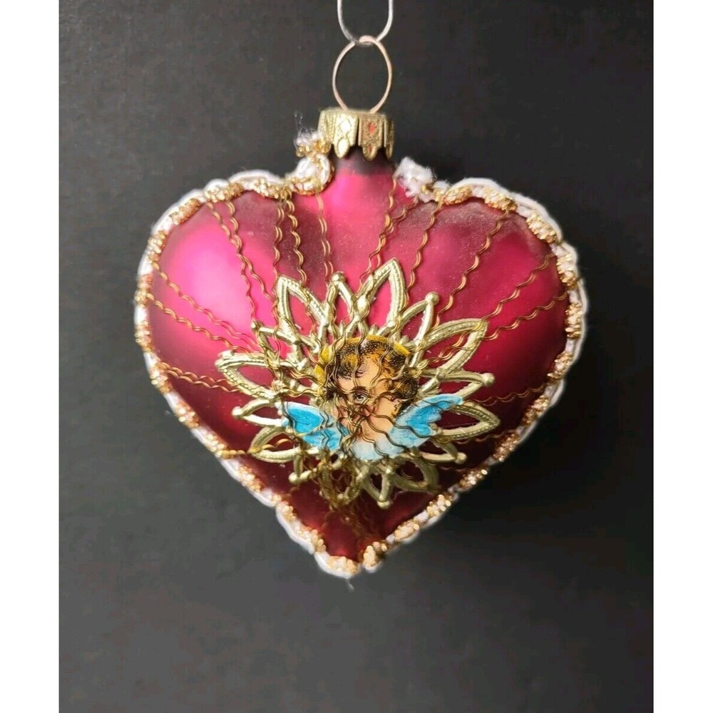 Vintage Wire Wrapped Glass Christmas Ornament